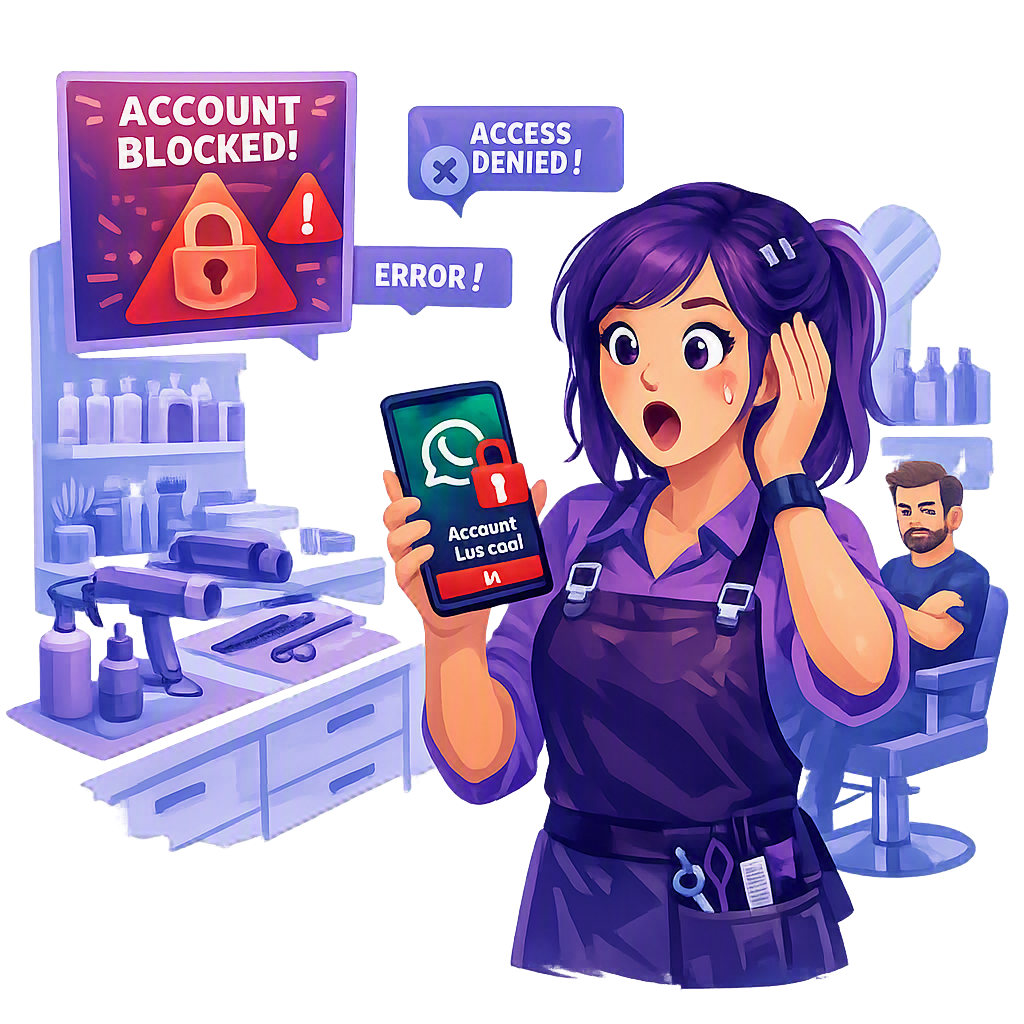 account whatsapp bloccato - saloni di bellezza